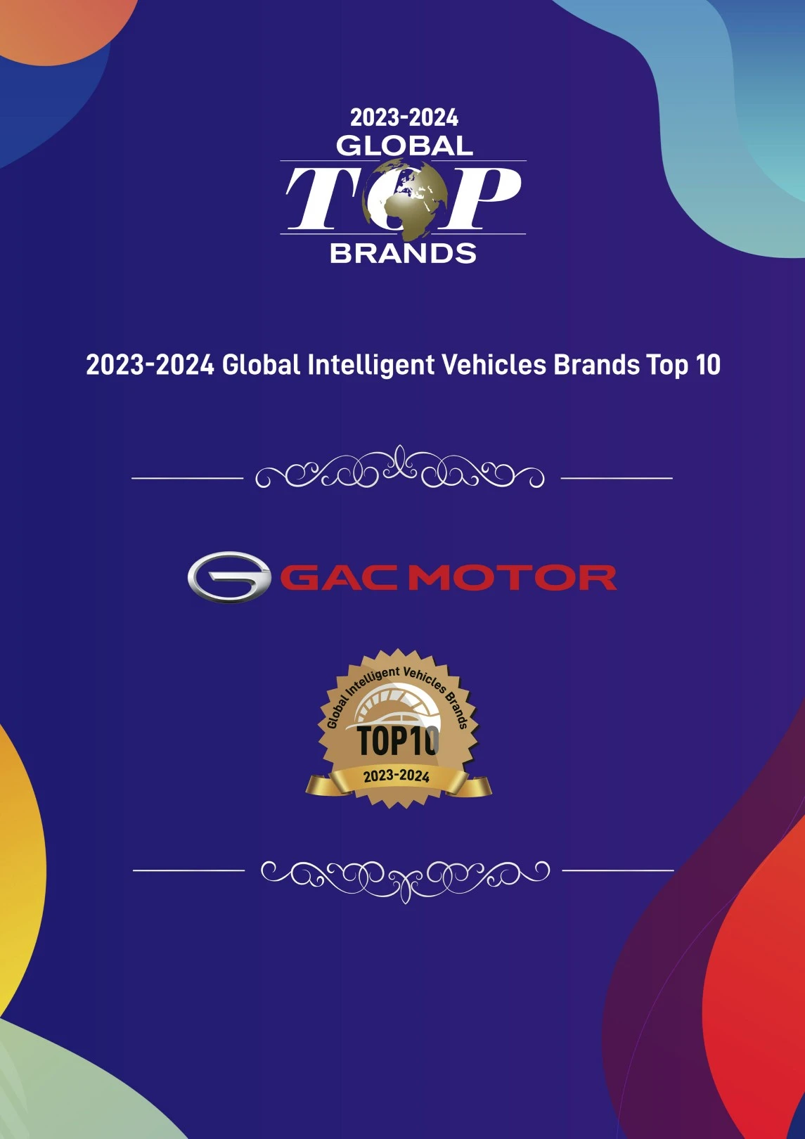 Sailing with intelligent technology towards internationalization: GAC MOTOR awarded "2023-2024 Global Intelligent Vehicles Brands Top10"
