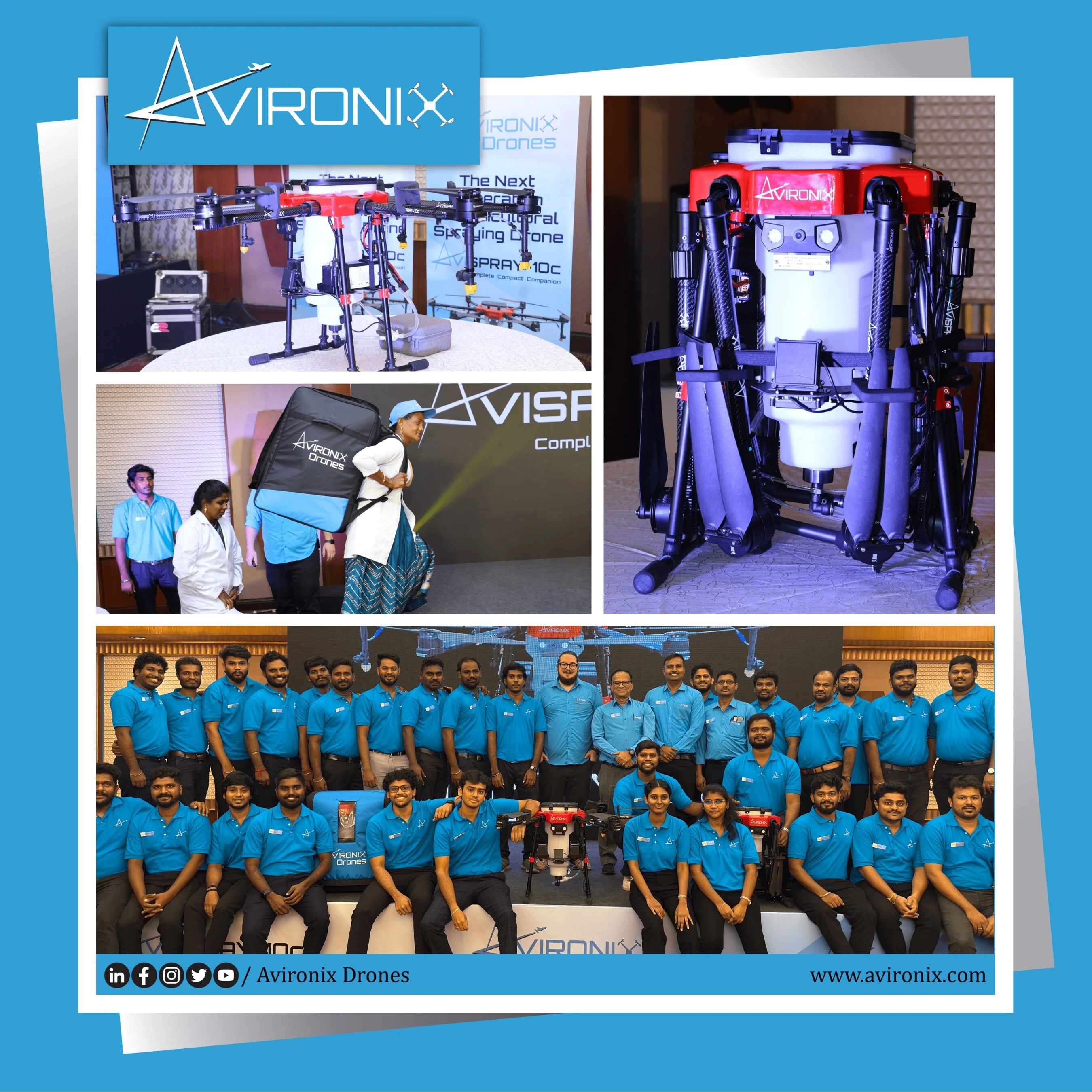 AvironiX Unveils AviSpray-10c, a Backpack-Sized Agricultural Spraying Drone for India's Precision Farming Sector