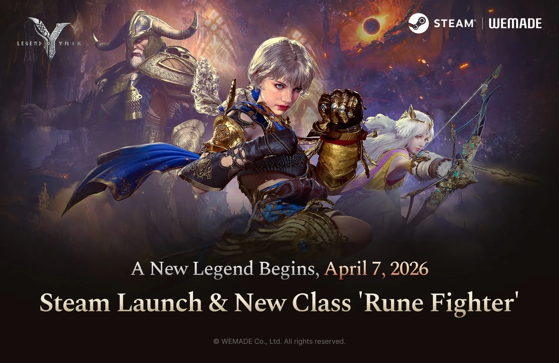 WEMADE's Legend of YMIR Launches on Steam April 7 with New Combat Class