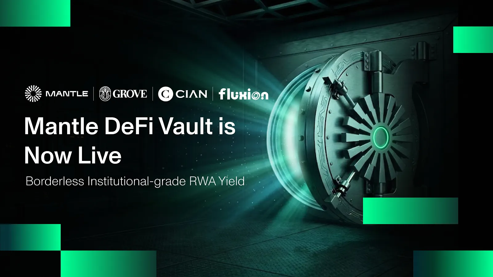 Mantle Vault Expands to DeFi, Bringing Institutional-Grade RWA Yield On-chain with Grove, CIAN, and Fluxion