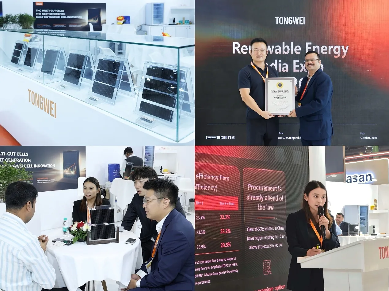Tongwei Solar Showcases High-Efficiency Solar Cell Technologies at Renewable Energy India Expo 2026